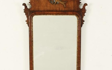 19TH C.ENGLISH WALNUT CHIPPENDALE STYLE MIRROR