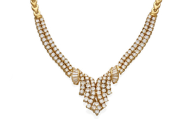 A diamond and 18k gold necklace