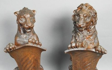 EXCEPTIONAL PAIR RENAISSANCE STYLE NEWEL POST TOPPERS