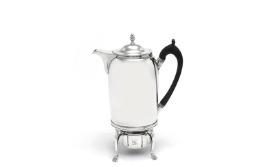 A George III silver coffee biggin and burner stand