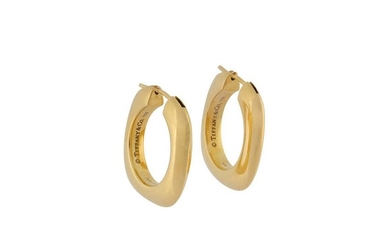 A pair of gold hoop earrings, by Tiffany & Co., 2004