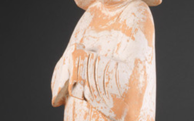 A large pottery figure of a court lady