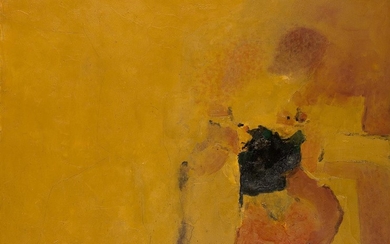 LOUIS SIEGRIEST Yellow Glow. Mixed-media on Masonite, 1961. 915x1220 mm; 36x48 inches. Signed...