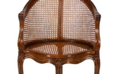 A Louis XV Style Carved Corner Chair
