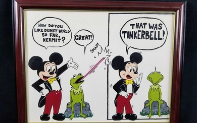 Mickey Mouse Kermit the Frog Tinkerbell Original Art