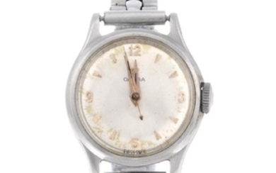 OMEGA - a lady's bracelet watch. Stainless steel case