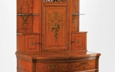 Paint-Decorated Satinwood Drinks Cabinet