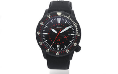 Sinn. A Limited Edition Blackened U-Boat Steel Diver's Wristwatch with Date