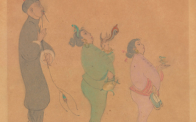 Kate Barrie Watercolor [Orientalist, Figures]