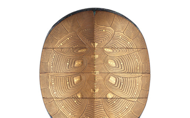 A gold-lacquer three-case inro in the form of a turtle