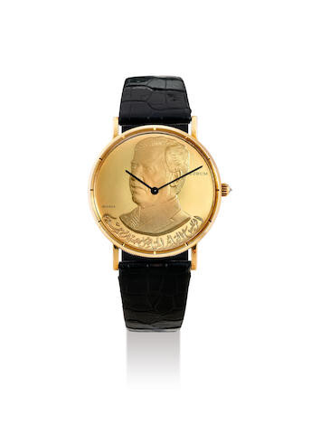 Corum. A Very Rare and Possibly Unique Yellow Gold Coin Wristwatch, depicting the Iraqi leader Saddam Hussain