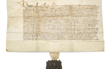HENRY VII (1457-1509), King of England, Lord of Ireland. Document on vellum, chancery document settling a suit about the manor of Northstead, Westminster, 1 February 1487/8.