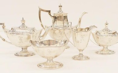 5pc Gorham ''Plymouth'' Sterling Tea & Coffee Service