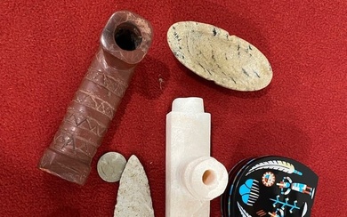 6 Native American Carved Stone Artifacts