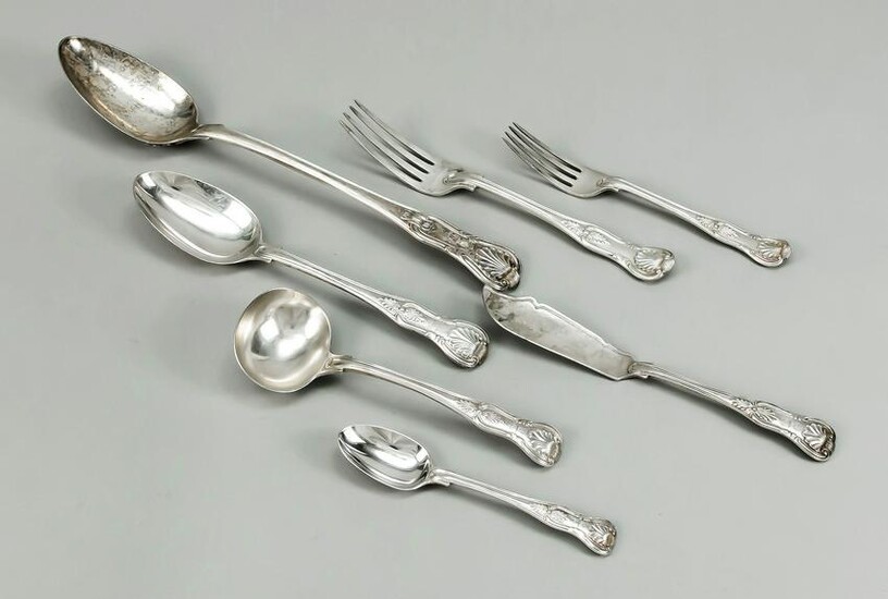 64 pieces of table cutlery, England