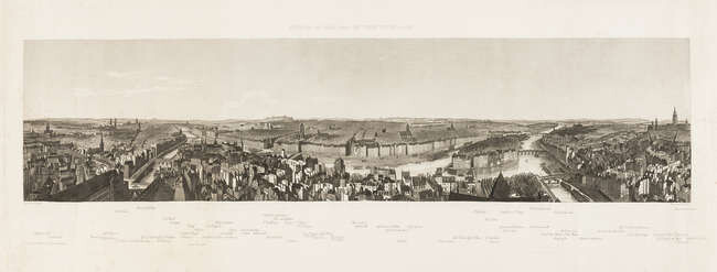 Paris.- Martens (Frédéric) Panorama de Paris, Pris des Tours Notre-Dame; Panorama de Paris, Pris des Hauteurs de Chaillot, [c. 1834] (2)