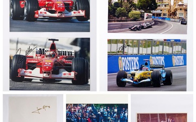 7 Signed Photos of F1 Drivers