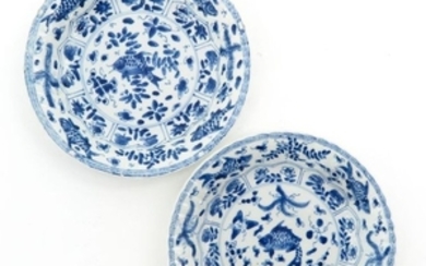 A Pair of Two Small Blue and White Plates