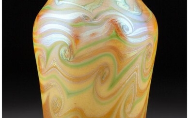 79047: Iridescent Glass Vase Attributed to Alton Mfg. C