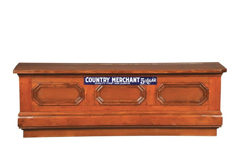 8.5' COUNTRY MERCHANT 5¢ CIGAR COUNTRY STORE COUNTER.