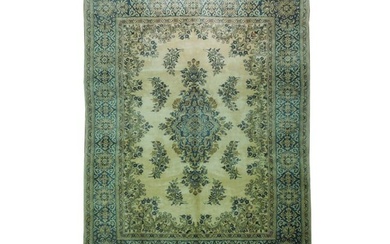 9 x 13 Ivory Persian Kerman Rug