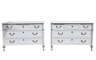 Pair of Stunning Painted Baker Commodes Chicago Gray
