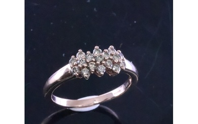 A 9ct gold diamond set ring finger size P