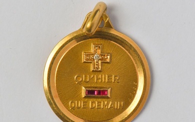 A. AUGIS : Médaille d'Amour en or jaune 18K... - Lot 47 - Conan Belleville Hôtel d'Ainay