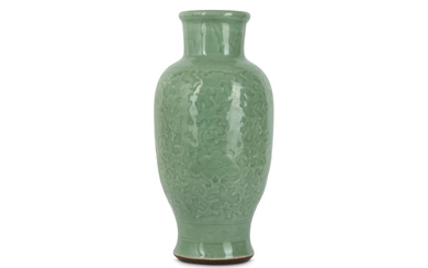 A CHINESE LONGQUAN CELADON ‘BLOSSOMS’ VASE.