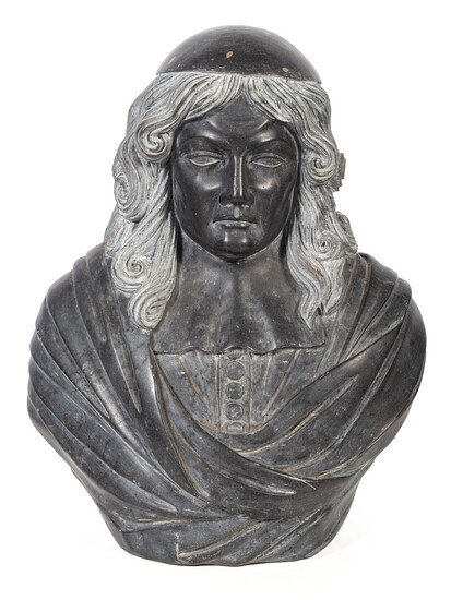 A Carved Stone Portrait Bust