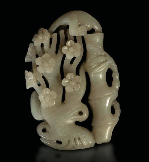 A Celadon jade group, China, Qing Dynasty