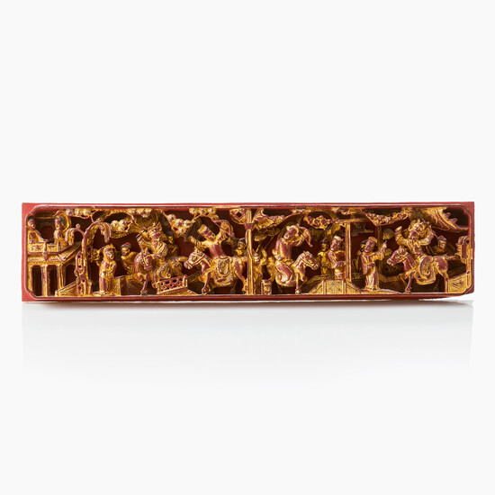 A Chinese Gilt lacquer plaque
