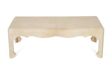 A Contemporary Parchment-Veneered Cocktail Table