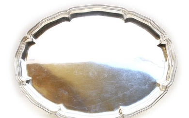 A Continental oval silver tray