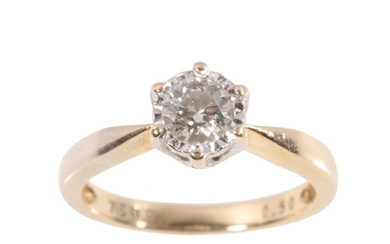 A DIAMOND SOLITAIRE RING the round-cut diamond c. 0.40ct ill...
