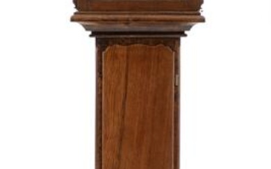 A Danish long case clock in dark polished wood case with mahogany...