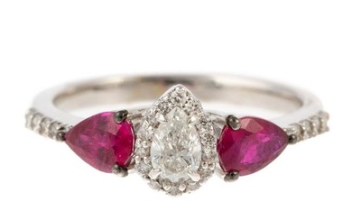A Diamond & Ruby Ring in 18K