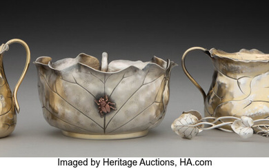 A Four-Piece George W. Shiebler Silver Leaf-Form Partial Tea Set (circa 1880)