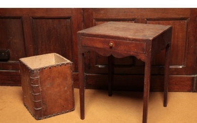A GEORGE III OAK OCCASIONAL TABLE converted from a wash sta...