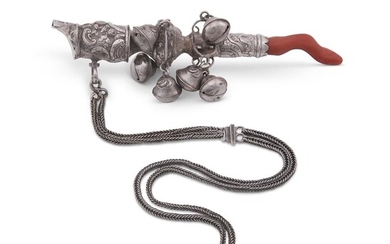 A GEORGE III SILVER CHILD'S RATTLE, RICHARD NORMAN