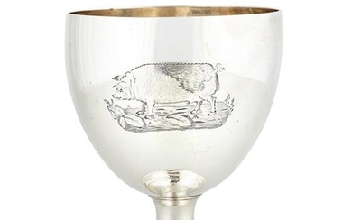 A GEORGE III SILVER PLAIN GOBLET BY SOLOMON HOUGHAM