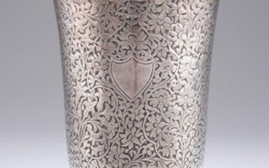 A 19TH CENTURY PERSIAN SILVER GOBLET, unmarked, with
