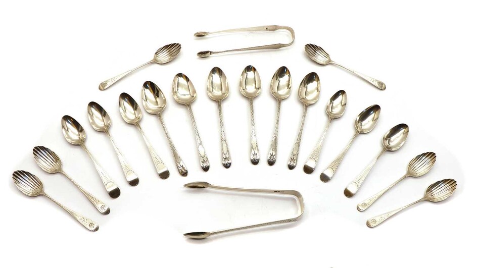 A George III set of six Irish silver old English pointed teaspoons