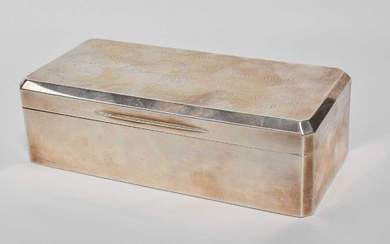 A George V Silver Cigarette-Box, Maker's Mark Rubbed, London, 1915,...