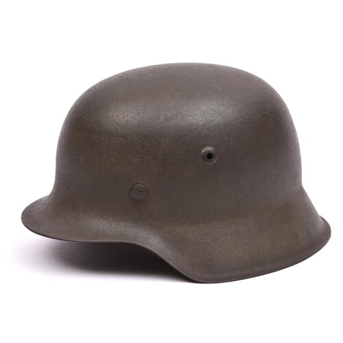 A German M42 single decal Waffen-SS steel helmet, with maker...