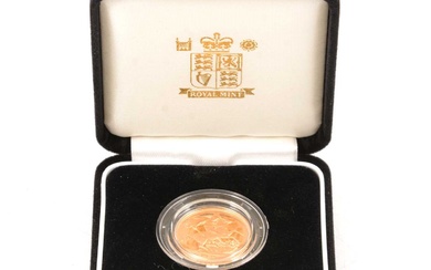 A Gold Full Sovereign Proof coin, Elizabeth II 2003.