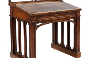 A Gothic Revival oak desk