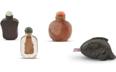 A Group of Four Chinese Snuff Bottles Height of largest 2 "