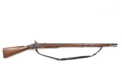 A JAIPUR ARMOURY SMOOTH-BORE PERCUSSION MUZZLE-LOADING MUSKET 140cm