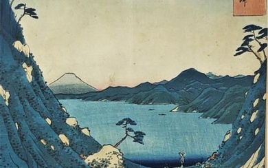 A JAPANESE WOODBLOCK PRINT, UTAGAWA HIROSHIGE (1797-1858) - 'Shiojiri...